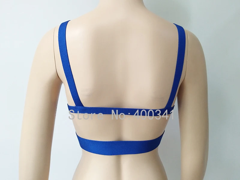 2019 new arrivals womens elastic bandage crop top spaghetti strap busty solid candy color v-neck hot sale  EV1529