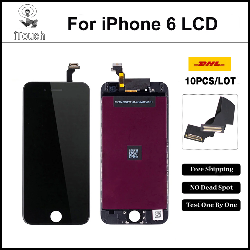 

10PCS Grade AAA No Dead Pixel replacement Screen Pantalla For ecran iPhone 6 LCD 4.7 Display with touch Digitizer Assembly