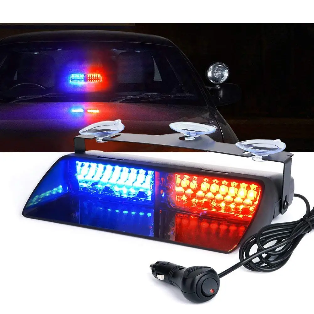 

16 LEDS High Intensity 18 Flashing Modes Hazard Warning Day Running Dash Roof LED Strobe Lights 12V for Car Truck Police