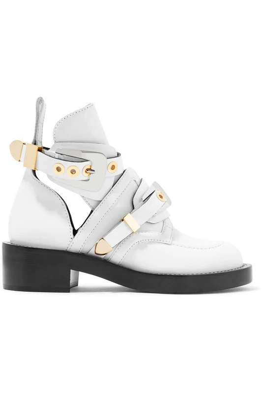 Femmes Marque Découpe Boucle Moto Chaussures Chaussons Noir Cheville Arrivée Gladiateur Nouvelle D'équitation Bottes Boot Appartements 2017 8qEvxv