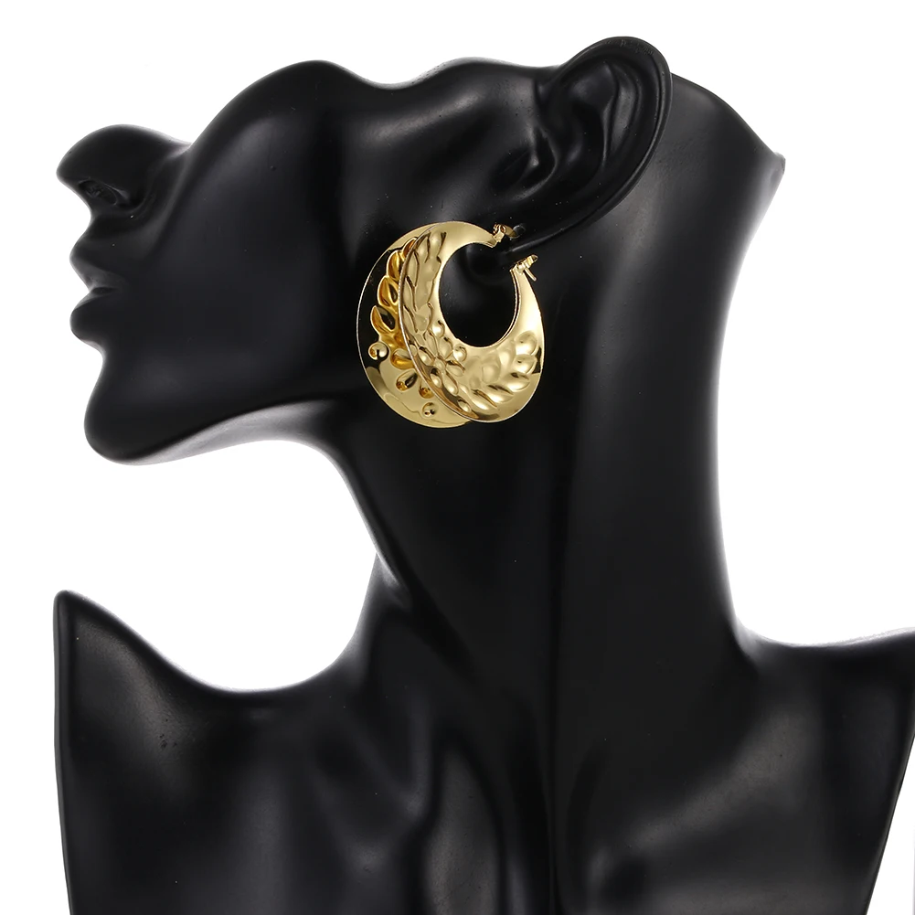 Ethlyn, сенегалы, золотые, большие размеры, свадебные серьги для арабов/африканских женщин, девушек, вечерние, свадебные медные ювелирные изделия, подарок E126