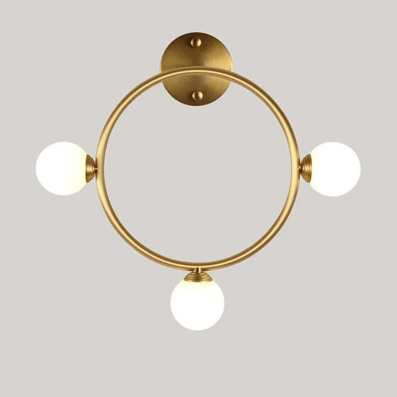 

Nordic modern wall lamps American gold geometry diamond aisle creative brass living room children's room wall light