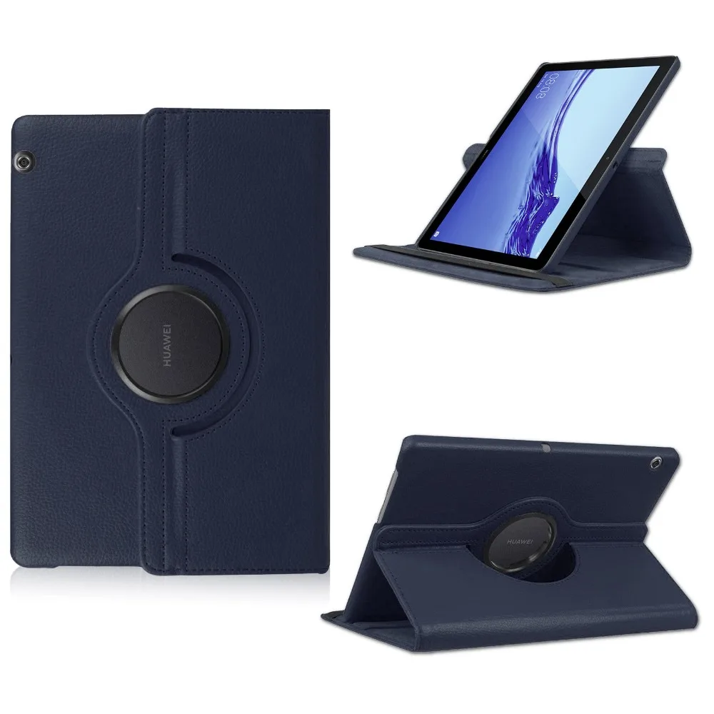 

360 Degree Rotating PU Leather Cover For Huawei MediaPad T5 10 Case AGS2-W09BHN 10.1Tablet Stand Folding Folio Funda Smart Case