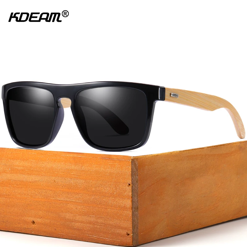 

KDEAM Natural Bamboo Sunglasses Men Polarized Ferris Fashion Traveling Sun Glasses Wood oculos Match For Women Shades