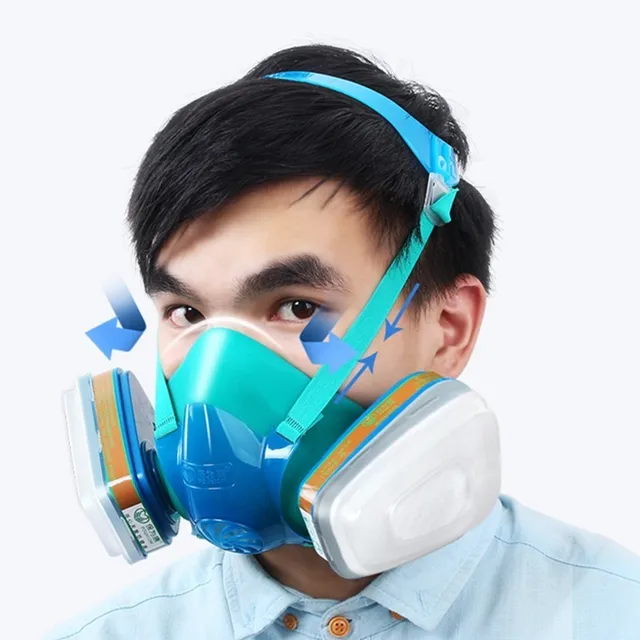 Activated Carbon Spray painted Mask Against Toxic Gases and Particulate