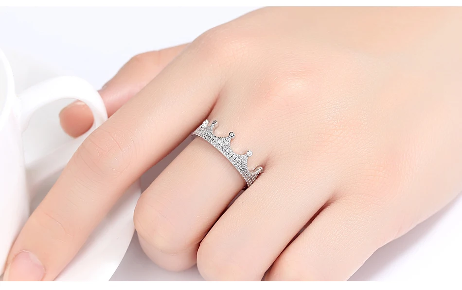 2019 Lovers Crown ring AAAAA Zircon Cz 925 Sterling Silver Filled Engagement wedding Band ring for women men necklace set