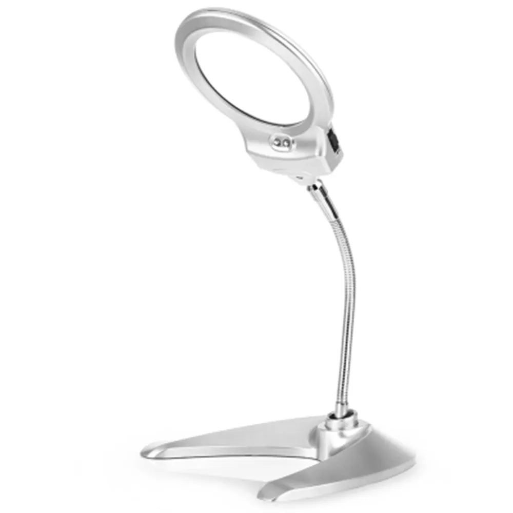 Detachable Table Magnifier 2X 6X Hose Illuminated Magnifying Glass