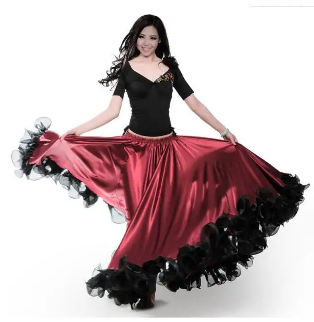 Новое платье Открытие для современных танцев Полный обогнул платье Испания корриды танец юбка длинный рукав костюмы