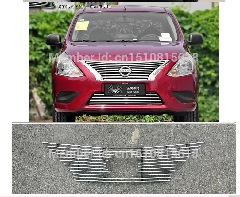 

Quality Stainless steel Car front bumper Mesh Grille Around Trim Racing Grills 2014 -2016 For Nissan Sunny