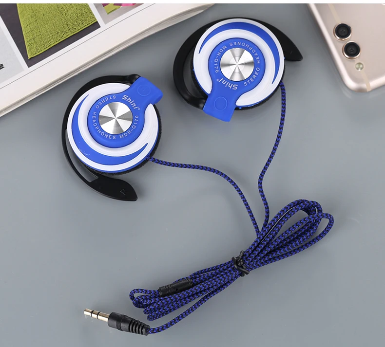 SHINI Q170 سماعات 3.5 مللي متر سماعة مشبك الأذن سماعة ل xiaomi Mp3 لاعب الكمبيوتر المحمول الهاتف سماعة الجملة