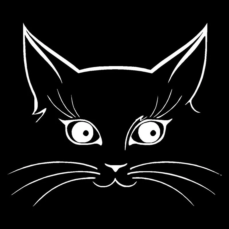 

14*12cm Car Sticker Funny Animal Cute Cat Face vinyl car styling laptop full body window wall sticker car stickers and decals