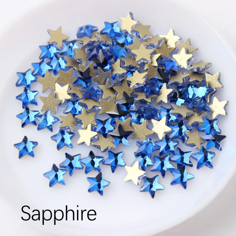 New Selling 5mm Star Nail art Rhinestone Flatback Crystal stones 30/100pcs For DIY Nail art Decoration 