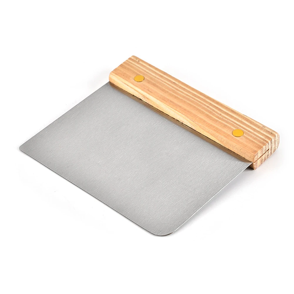 

Pancake Home Easy Clean Dough Spatula Baking Cutters Flour Kitchen Accessories Stainless Steel Pizza Pastry Scraper Wood Handle