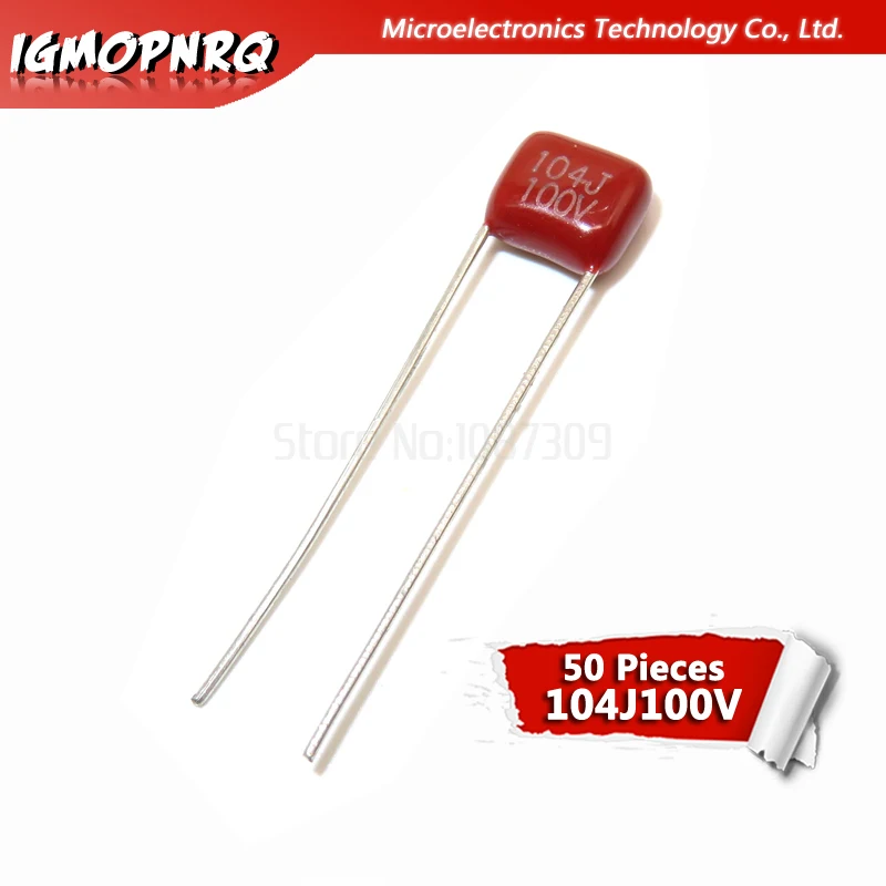 50 шт. 100V104J шаг 5 мм 100NF 0 1 мкФ 100V 104 igmopnrq CBB полипропиленовый пленочный конденсатор