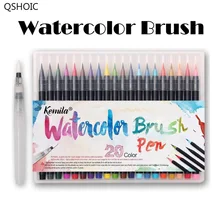 20 цветов Акварельная Кисть ручка мягкий тонкий наконечник маркеры ручки кисть для эскиза Рисование манга комический почерк