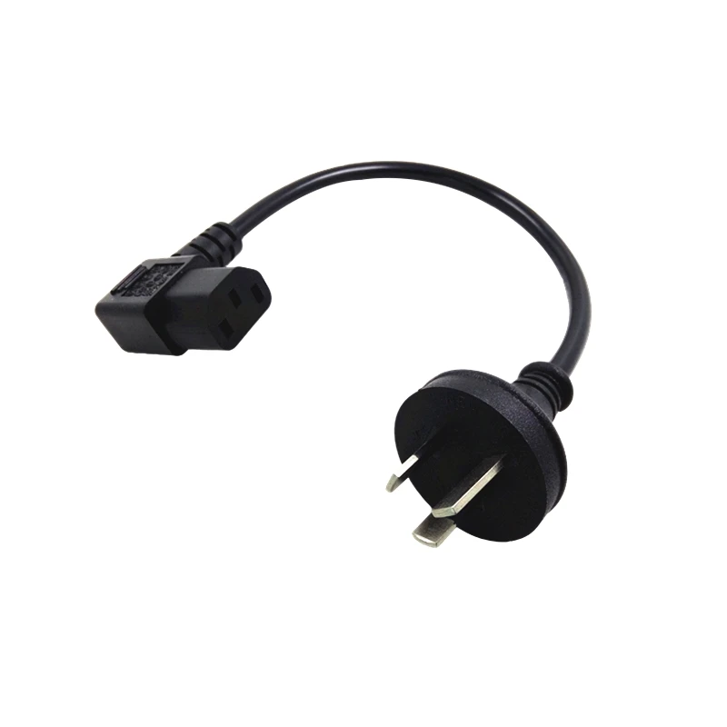 0.2m Elbow IEC 320 C13 Kettle Right Angle to AU Australia Plug 3 Pin AC