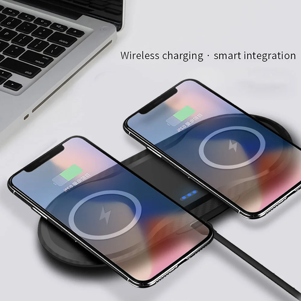 FDGAO QI Беспроводное зарядное устройство 10 Вт двойное сиденье зарядная подставка для iPhone X XR MAX XS 8 Plus быстрая USB зарядная док-станция для samsung S9 S8 S10