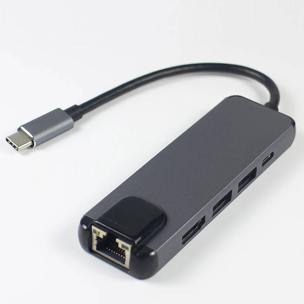 USB-C 3,1 TYPE-C к HDMI 4 K 1080 P/LAN RJ45 Gigabit Ethernet/USB3.0* 2/PD(зарядки) USB хаб-конвертер док-станции