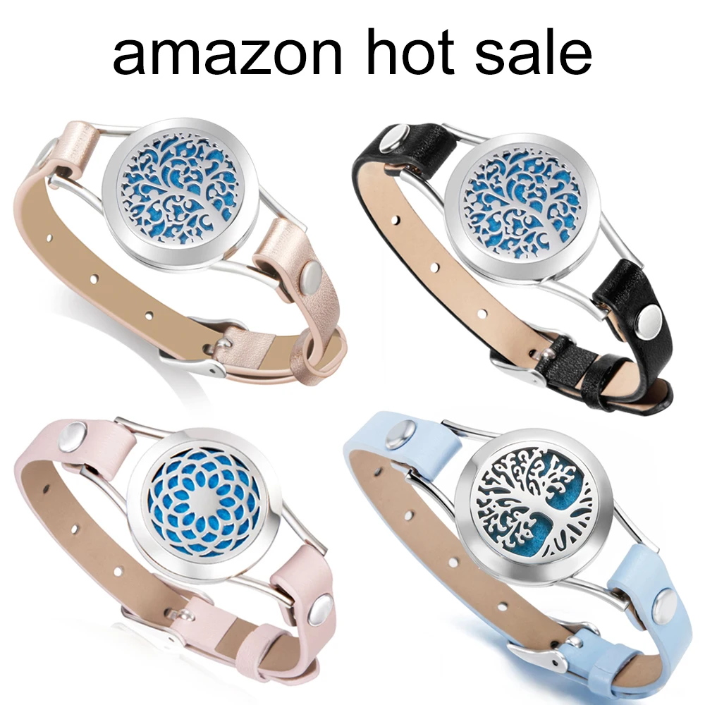 Лидер продаж на Amazon браслет распылитель для эфирного масла 316L медальон из