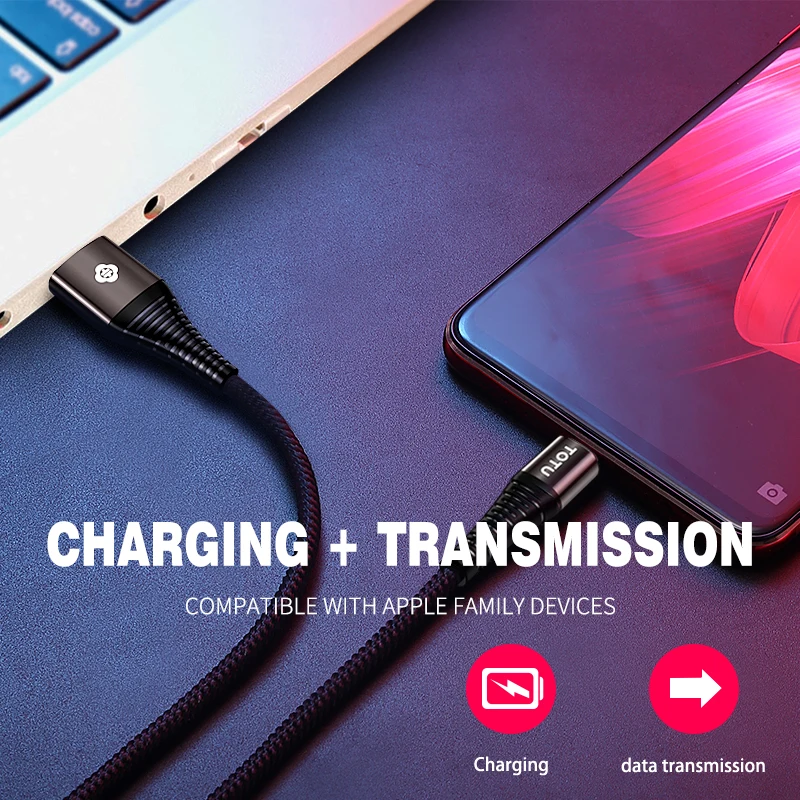 TOTU usb type C кабель для быстрой зарядки для Xiaomi huawei Sony LG 2.4A type-C USB-C шнур USB C зарядный кабель для samsung кабель