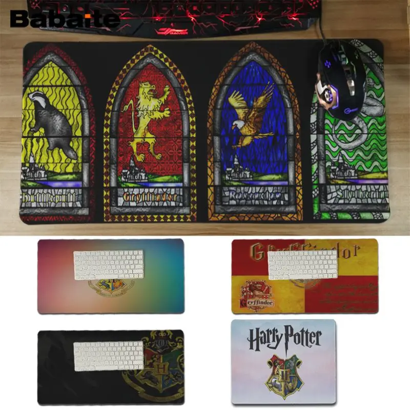 

Babaite New Arrivals Harry Potter Hogwarts logo Customized laptop Gaming mouse pad Rubber MousePad Computer Game Tablet Mousepad