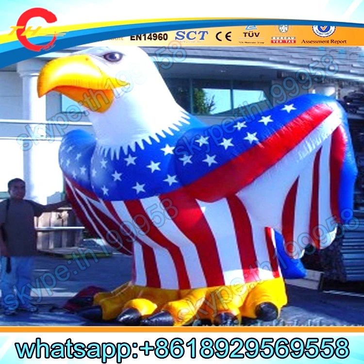 free ship,giant inflatable standing eagle animal replica model,large