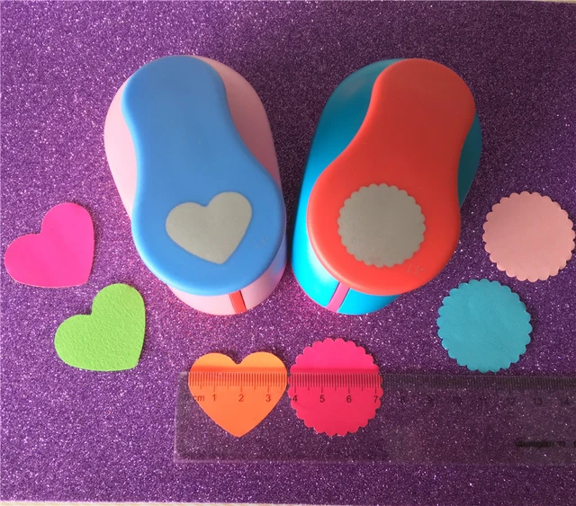 1.5 inch Loving Heart and Wave Circle Shape hole punch set Puncher Crafts  Scrapbooking DIY Paper/Foam Cutter Punches Free ship - AliExpress