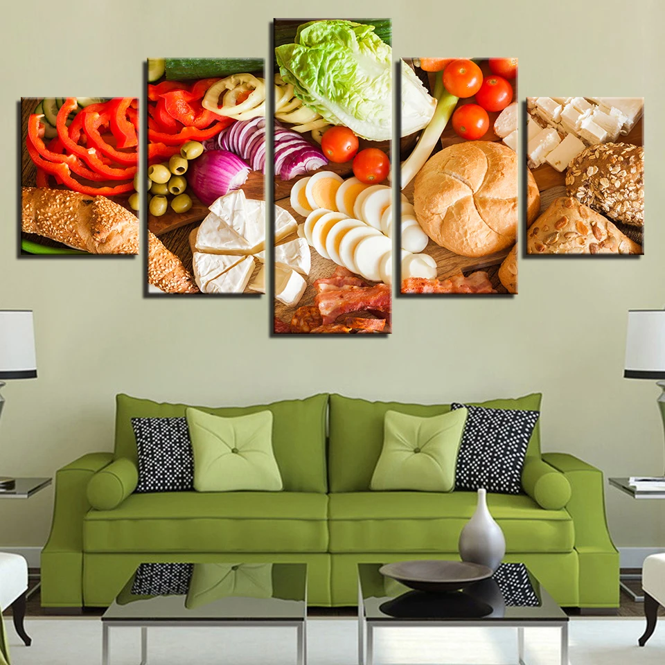 HD Prints Canvas Posters Picture Artworks 5 Pieces Fruits Foods