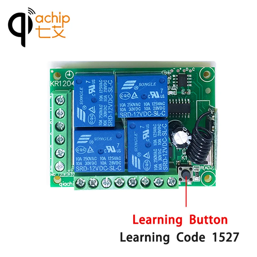 QIACHIP 433 Mhz DC 12 V 4CH беспроводной пульт дистанционного управления релейный приемник