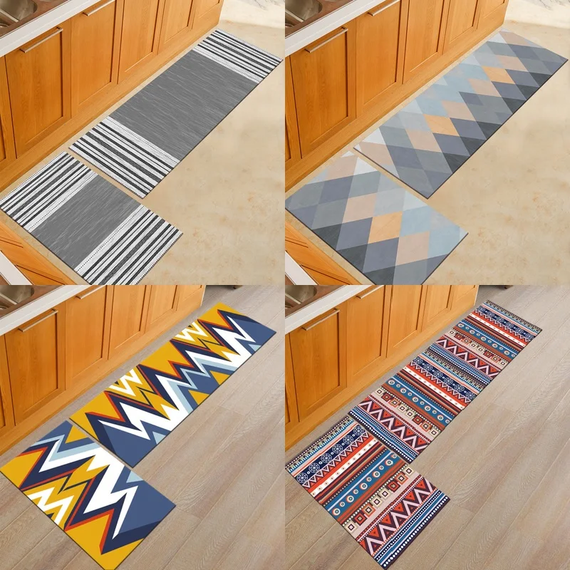 

Oil Proof Geometric Kitchen Rugs Waterproof Bathroom Mat Hallway Tatami Floor Mat Non-slip Carpet for living Room tappeto cucina