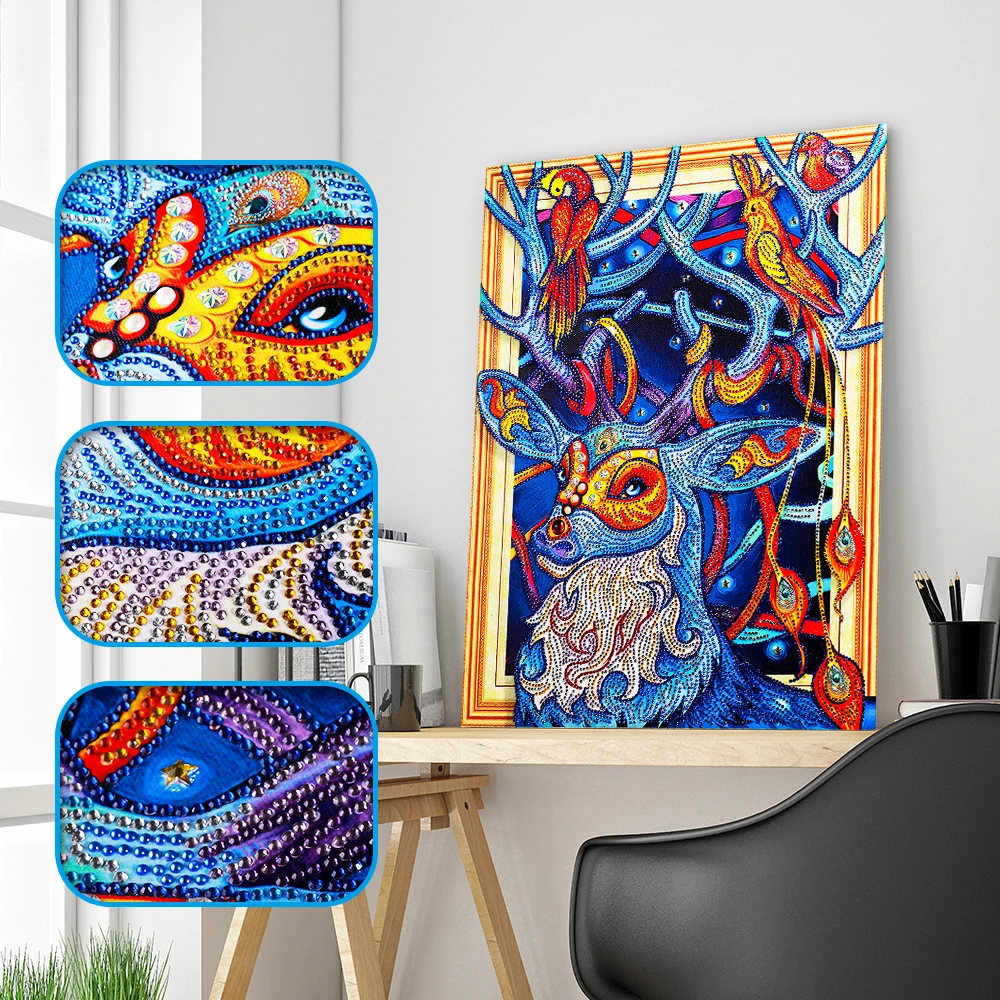 

DIY Diamond Painting Special Diamond Christmas Elk Pattern Cross Stitch Diamond Embroidery Rhinestones 5D Diamond Mosaic Crafts