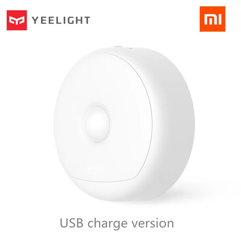 En Ligne (Charge USB) Xiaomi Mijia Yeelight LED veilleuse infrarouge magnétique avec crochets capteur de mouvement à distance du corps pour Xiaomi Smart Home