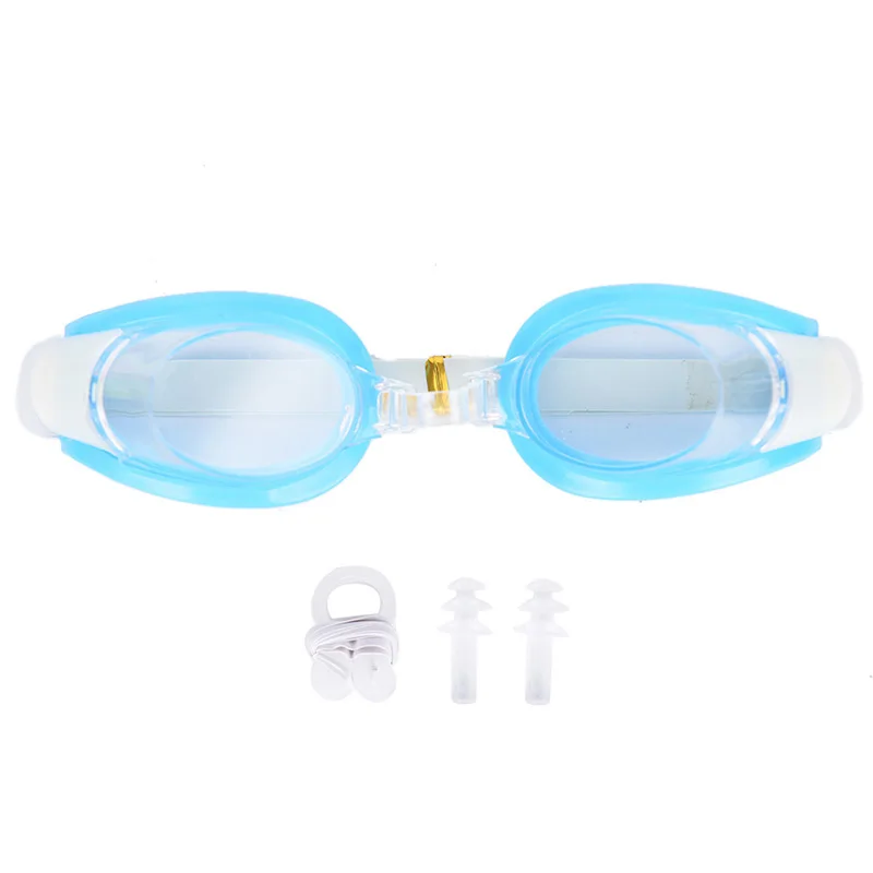 Спортивная одежда для плавания/беруши и зажим для носа очки для плавания очки - Цвет: Синий