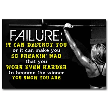 

NICOLESHENTING Bodybuilding Motivational Quotes Art Silk Poster 12x18 24x36inch Fitness Exercise Wall Pictures Gym Room 023