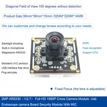 2MP AR0230（1/2.7） Full HD 1080P Cmos Camera Module 1920*1080 Full HD Usb endoscope camera Board Security Module