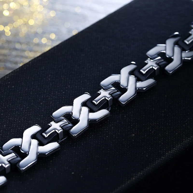 2018 панк Иисус крест Браслеты нержавеющей стали Для мужчин Jewelry мужской Шарм