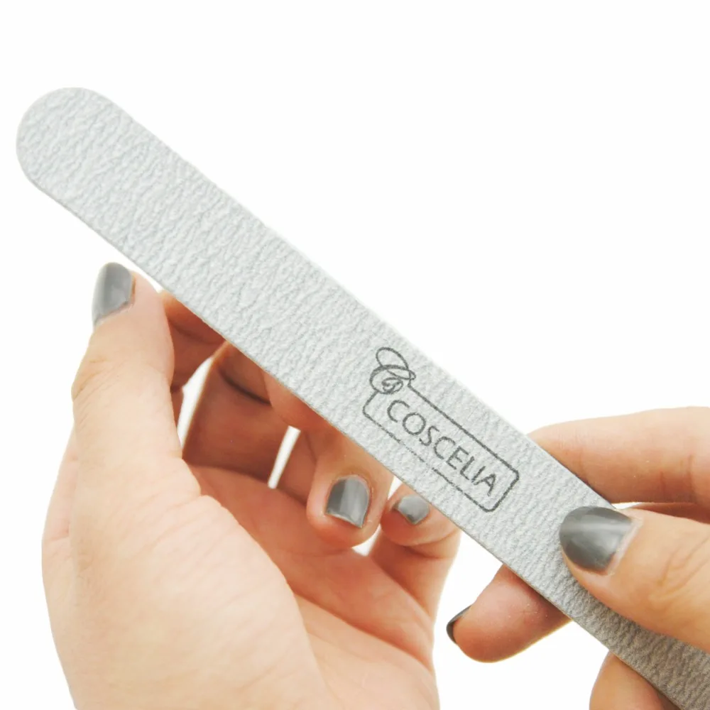 COSCELIA, 5 шт./лот, наждачная бумага, пилка для ногтей, гель, 100/180, профессиональный набор для маникюра, инструменты для буфера, педикюра, инструменты для ногтей