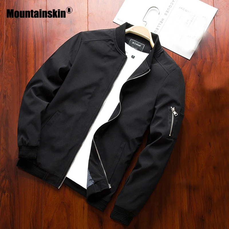 Mountainskin 2019 Mens Jackets Spring Autumn Casual Coats Bomber Jacket Slim Fashion Male Outwear Mens Brand Clothing 6XL SA585