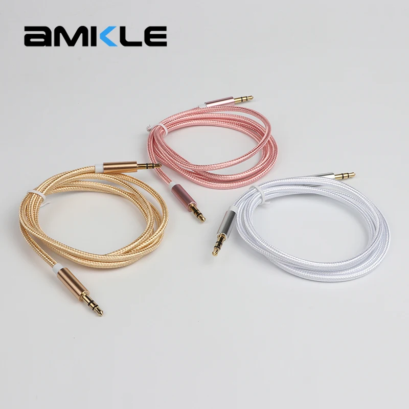 Beste Amkle 3.5mm Jack Audiokabel 3.5mm Man op Man AUX kabel voor iPhone 6 6 S Auto MP3 MP4 Hoofdtelefoon Speaker AUX kabel