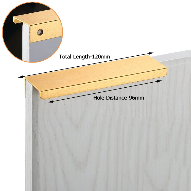 Sleek Black & Silver Hidden Cabinet Handles - Zinc Alloy Drawer Pulls & Knobs