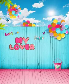 

LIFE MAGIC BOX 150X200Cm Vinyl Backdrops For Photography Blue Pink Balloons Board Photo Background Cm-5533