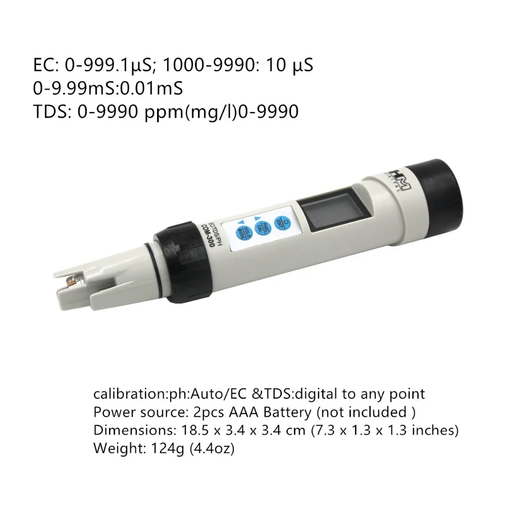 HM портативный цифровой COM-300 водонепроницаемый EC TDS PH температура комбо тастер метр автоматическая калибровка скидка 20