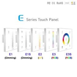 E1/E1S/E2/E3/E3S настенное крепление 2.4GH РФ затемнением/КТ/RGB led переключатель сенсорной панели DC12-24V Max 4A/8A/12A led переключатель полосной контроллер