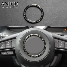 Углеродное волокно+ pu Руль круг крышка подходит для Mazda 2