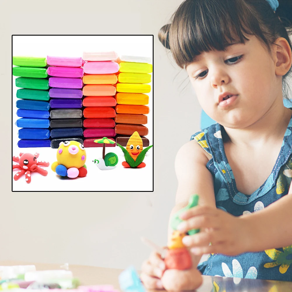 

12/24/36 Colors/Set Polymer Clay With Toolings Light Clay Intelligent Plasticine Learning Education Toys For Children Oyuncak