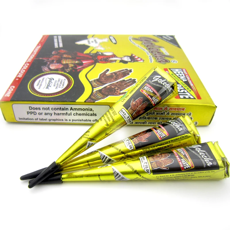 2 pcs Golecha الأسود الهندي تاتو حنة لصق مخروط الجسم الفن ، menndi اليد الاصبع الوشم الحناء زجاجة تصميم الجسم طقم الطلاء 25g 2 pcs Golecha الأسود الهندي تاتو حنة لصق مخروط الجسم الفن ، menndi اليد الاصبع الوشم الحناء زجاجة تصميم الجسم طقم الطلاء 25g