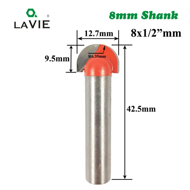 LA VIE 1pc 8mm Shank Cove Box Bit Double Edging Router Bits for Wood Tungsten Carbide Woodworking Endmill Milling Cutter MC02020 8x12.7mm