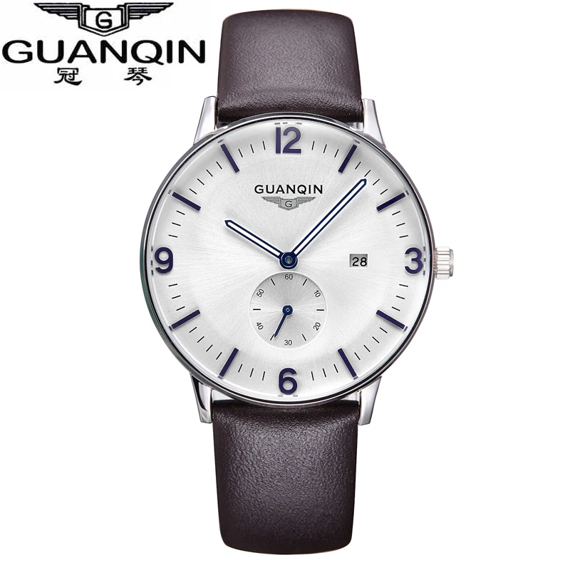 GUANQIN watches fashion waterproof mens watch leather strap male fashion the trend of commercial table sports quartz watch GUANQIN watches fashion waterproof mens watch leather strap male fashion the trend of commercial table sports quartz watch
