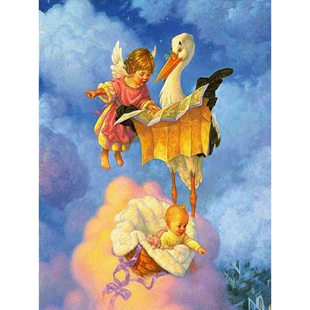 

Diamond Painting Full drill square/round Angels and cranes Mosaic DIY Diamond Painting Cross Stitch Embroidery Home Decor