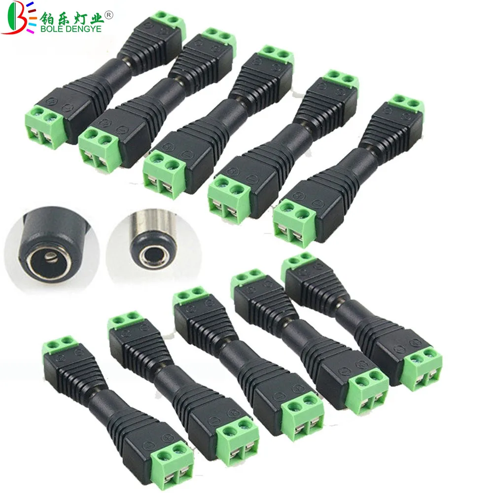 

1pair 5.5mm*2.1mm Female Male DC Power Cable Connector Jack Plug Connection For LED Strip CCTV Security Camera Home Applicance